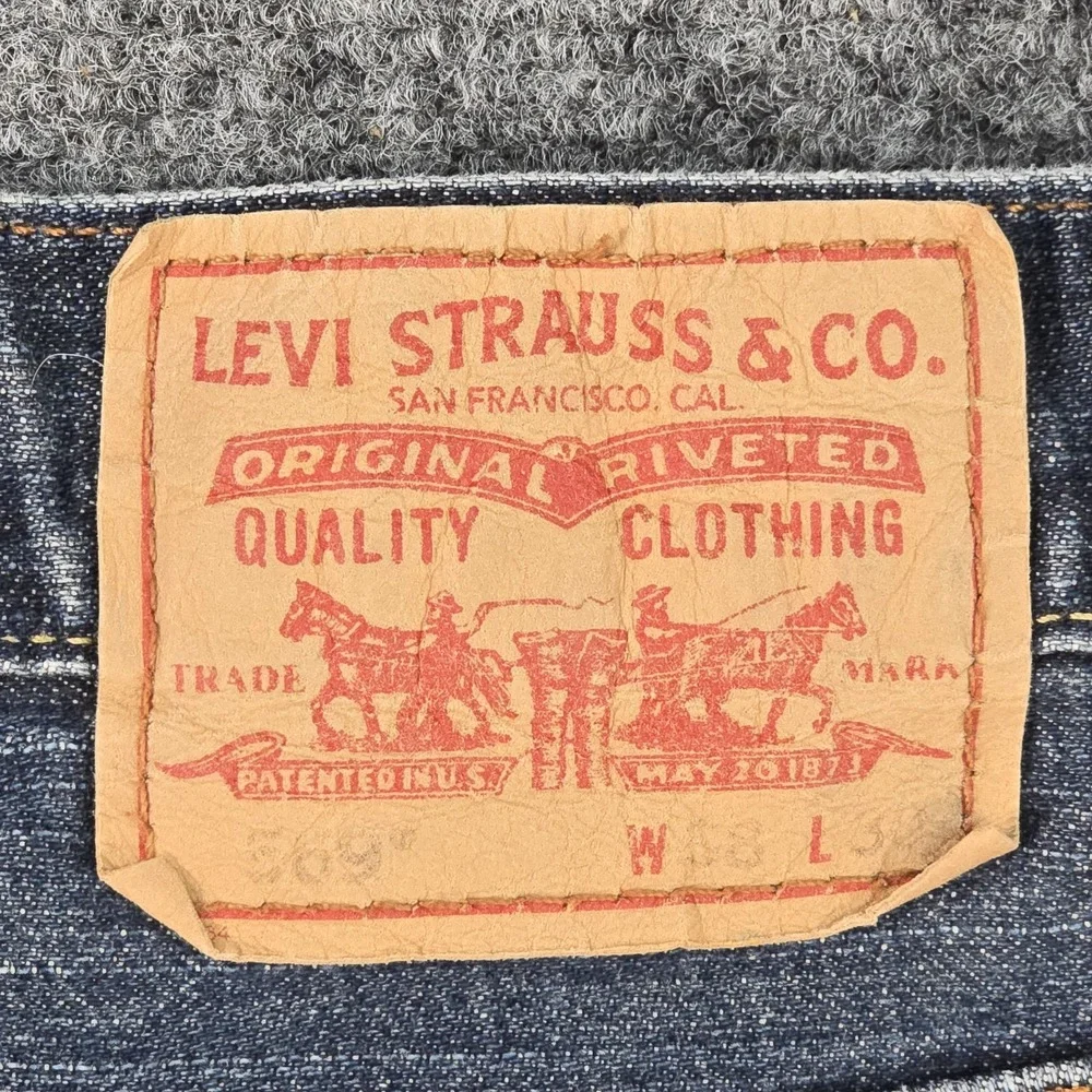 Levi's 569 Loose Fit Straight Leg Blue Jeans Men's 38x29 Y2K Baggy 100% Cotton